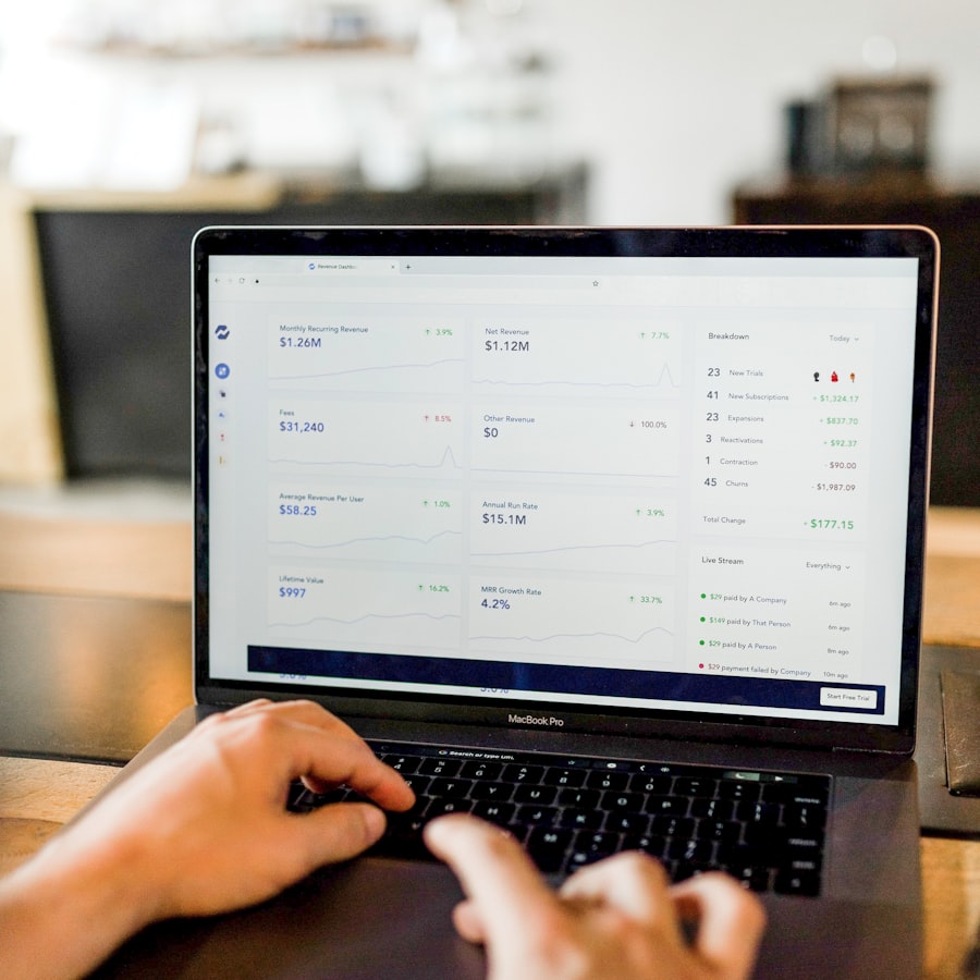 Dashboard showing lead and revenue growth from a lead generation website