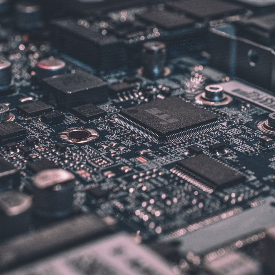 Website infrastructure and maintenance represented by a circuit board